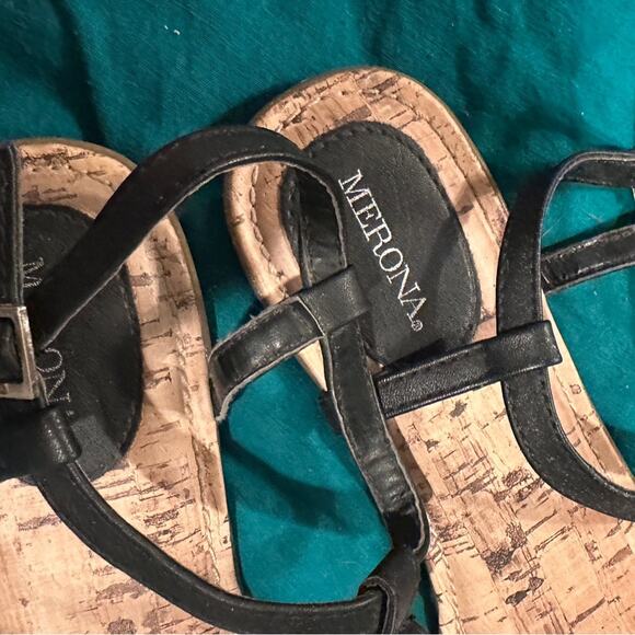 Merona black chain sandals sz 9 - Picture 4 of 4